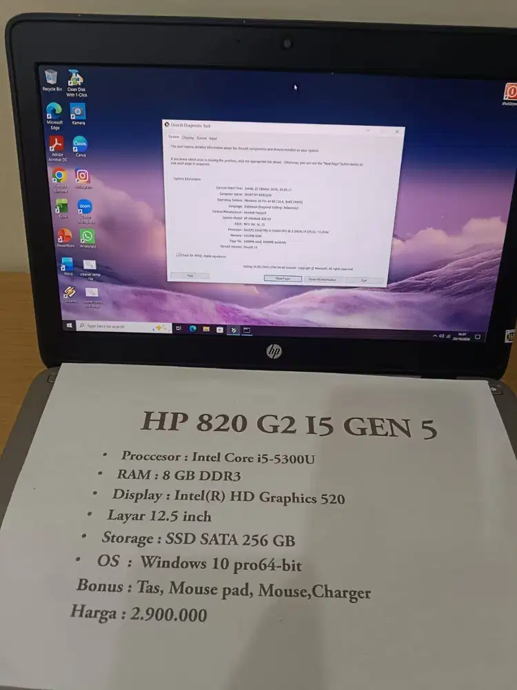 Di Jual laptop HP Elite 820 G2 I5 Gen 5