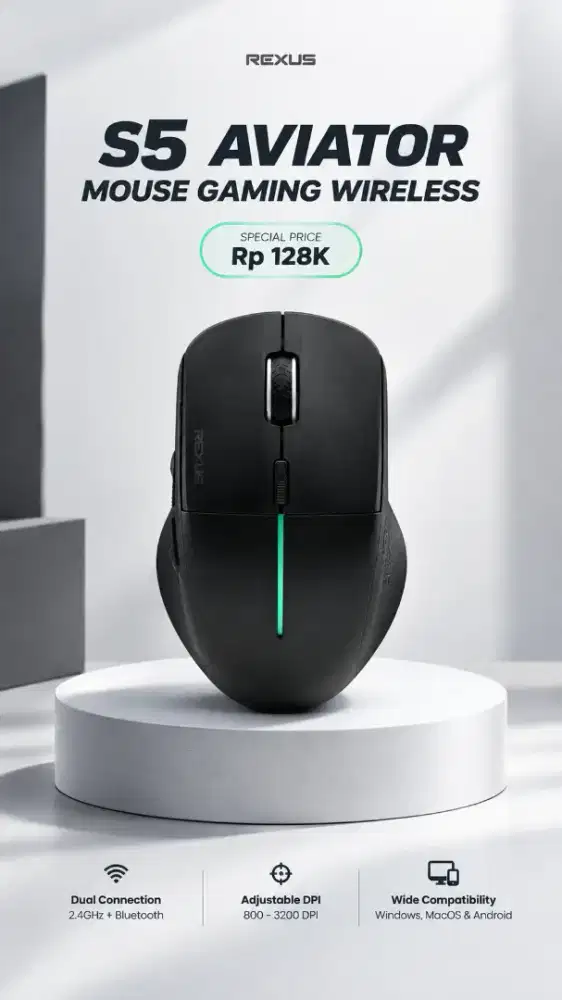 Mouse gaming wireless bluetooth rexus S5 Aviator
