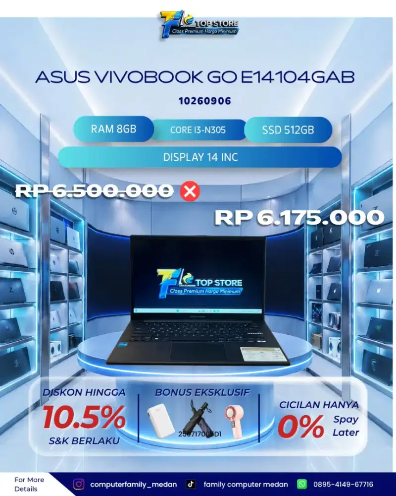 ASUS VIVOBOOK GO E1404GAB INTEL CORE I3-N305 RAM 8GB SSD 512GB
