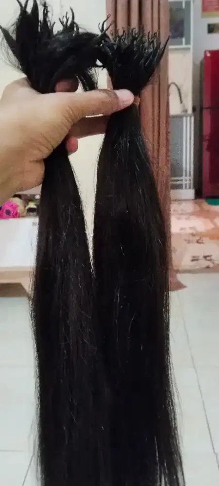 Di jual cepat rambut sambung asli rambut panjang 50 cm ada 100  helai