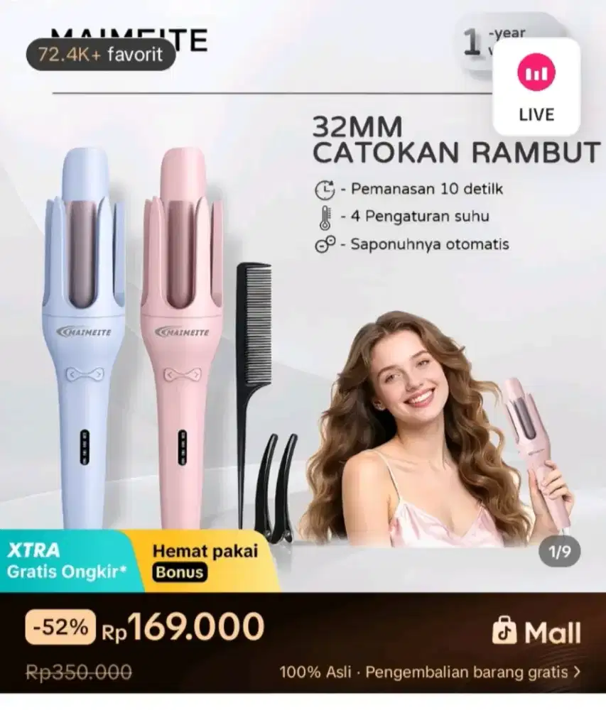 Dijual cepat alat kerli rambut yg besar besar ukuran 30 mm