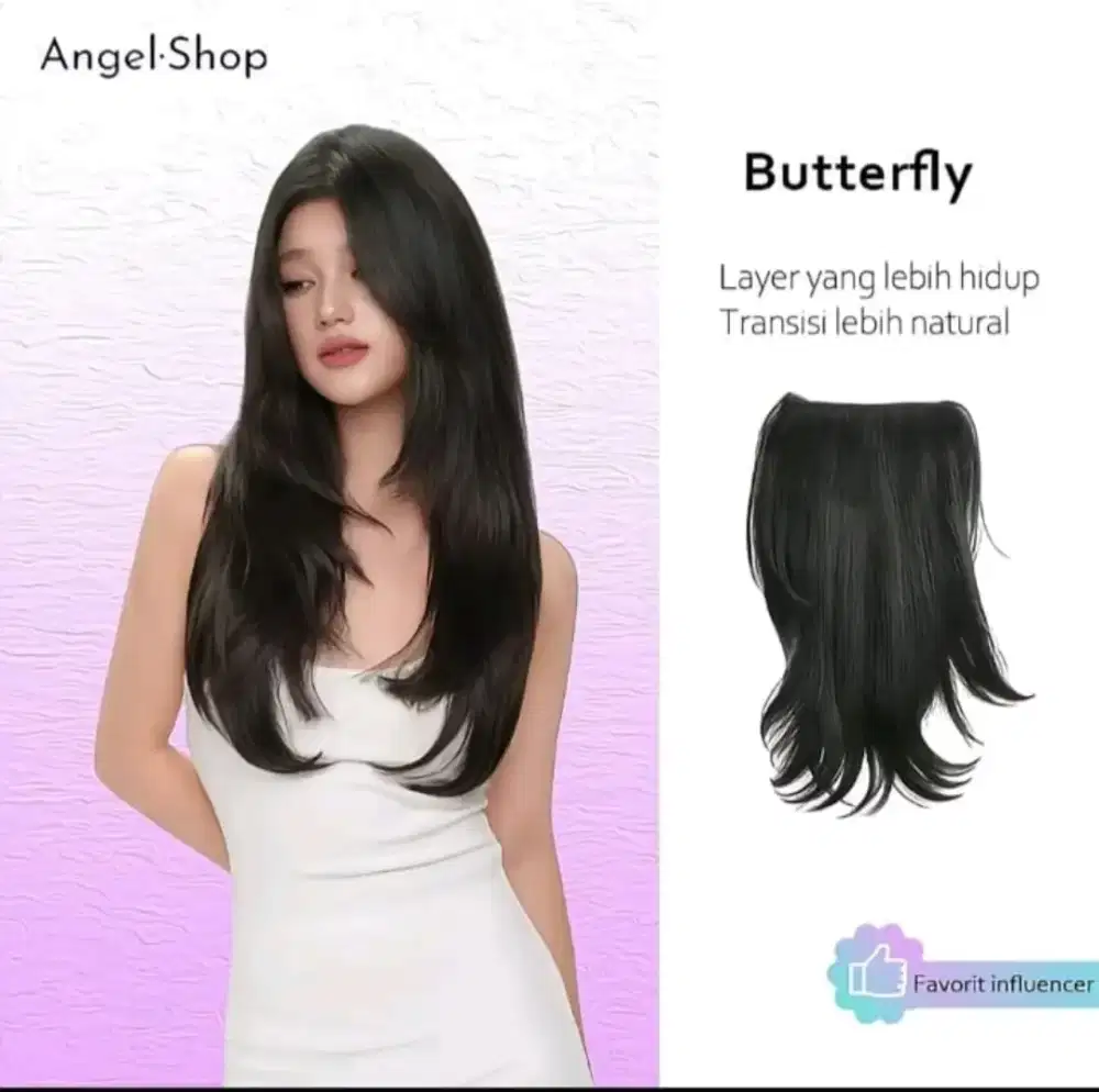 Dijual cepat hair clip ( rambut klip  ) lurus, warna hitam