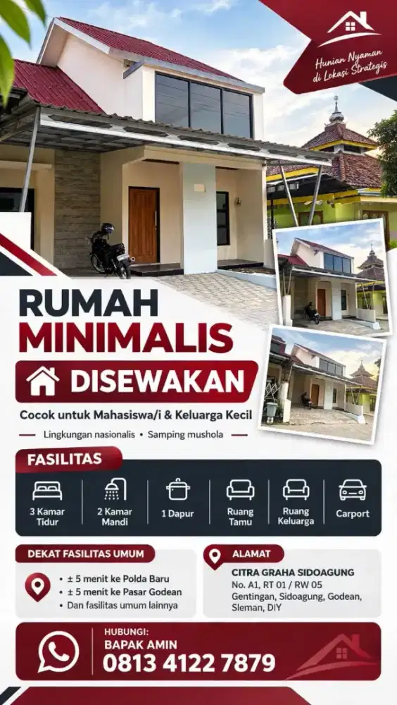 Disewakan Rumah Baru Minimalis