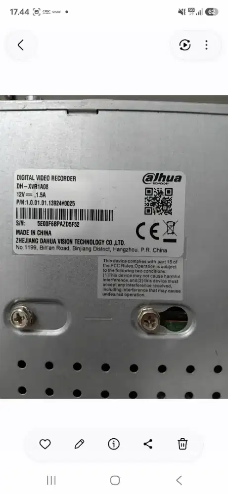 Dvr dahua 8 channel XVR1A08