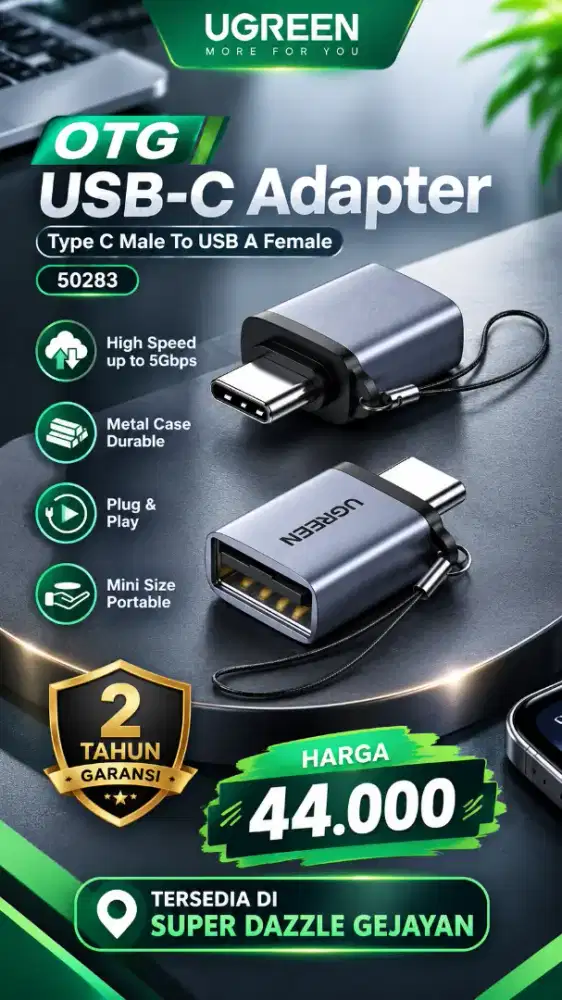 UGREEN OTG USB C MALE TO USB A FEMALE (50283)