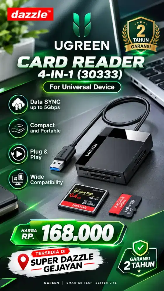 UGREEN CARD READER 4-IN-1 (30333)