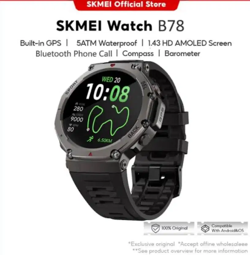 jual jam smartwatch skmei b78 original