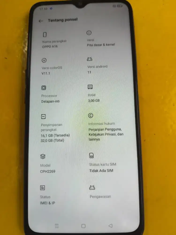 Oppo A16 Normal Murah Siap Pakai