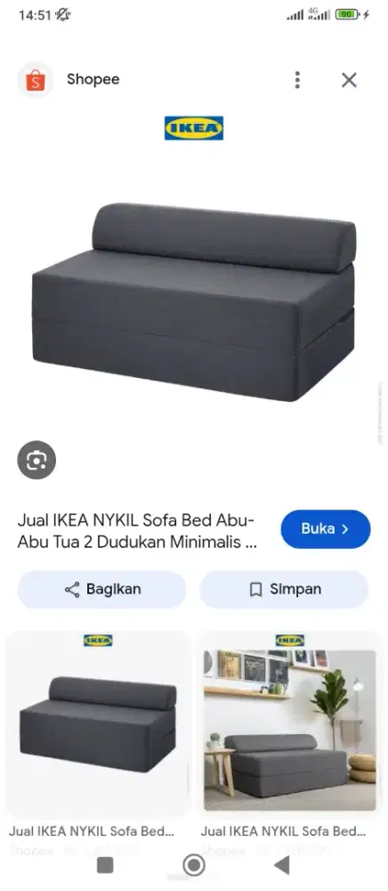 Sova IKEA mulus siap tidurkan ya