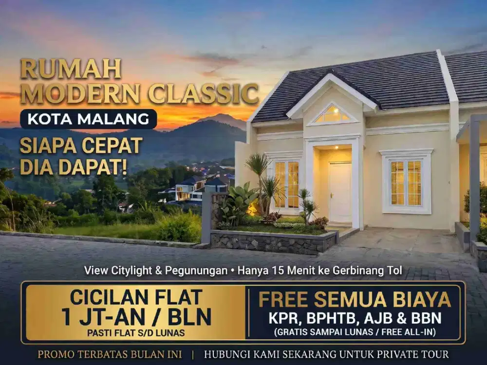 Rumah 200 Jutaan Kota Malang View Citylight Dekat CitraGarden & Farmtopia