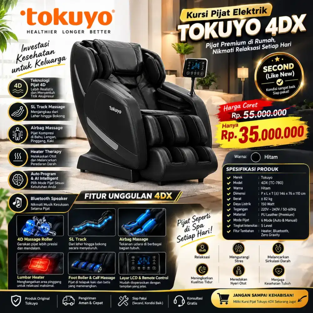 Ultra Premium Kursi Pijat Elektrik TOKUYO TC760 High End Massage Chair