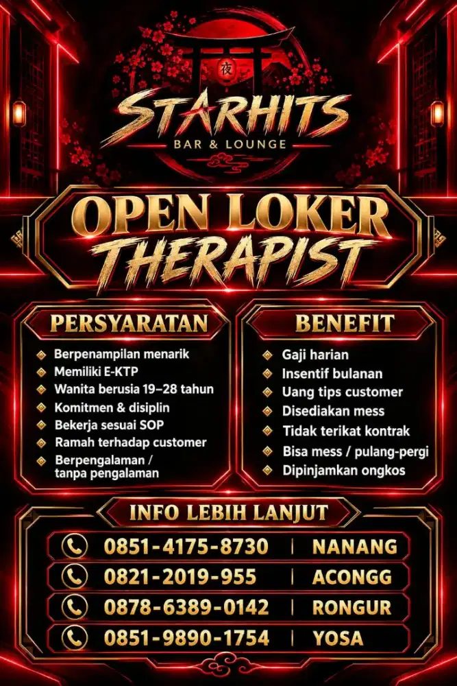 Loker Terapist khusus wanita