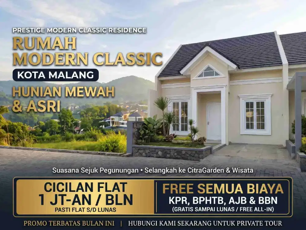 Jangan Lewatkan! Rumah Premium Malang Cicilan 1 Jutaan View Citylight