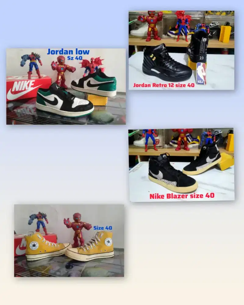 Sepatu Casual Basket Nike Jordan Converse dll size 40