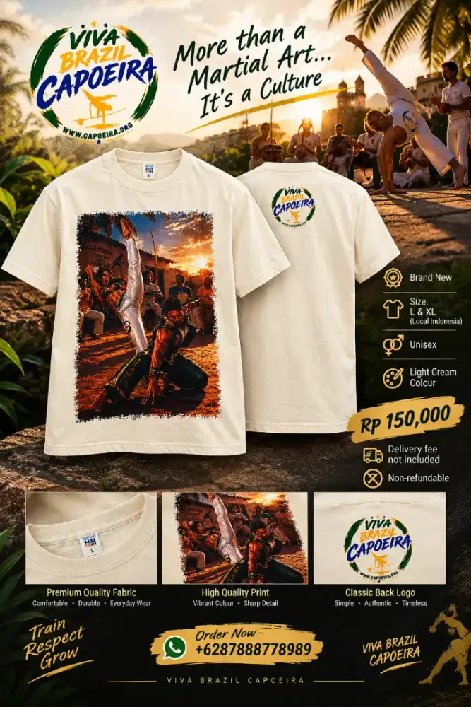 Capoeira martial art art Bela diri shirt kaos pakaian XL & L