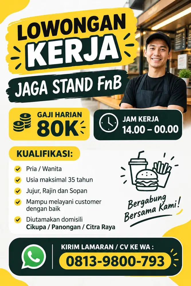 Loker Penjaga Stand Makanan