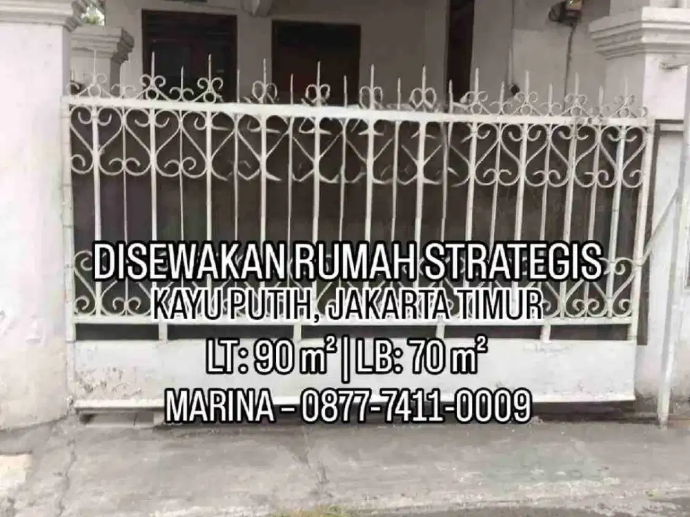DISEWAKAN RUMAH STRATEGIS KAYU PUTIH JAKARTA TIMUR SIAP HUNI