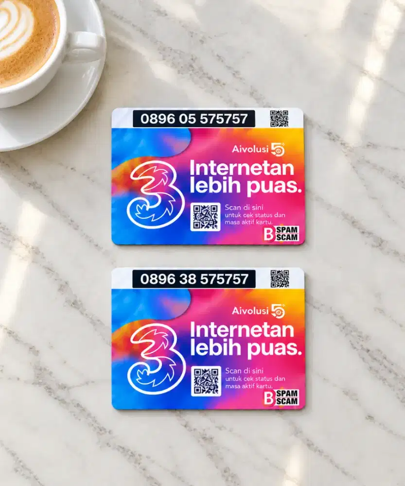 (bisa COD 575757) Nomor CANTIK kartu TRI INDOSAT HOKI TRIPLE AB 575757
