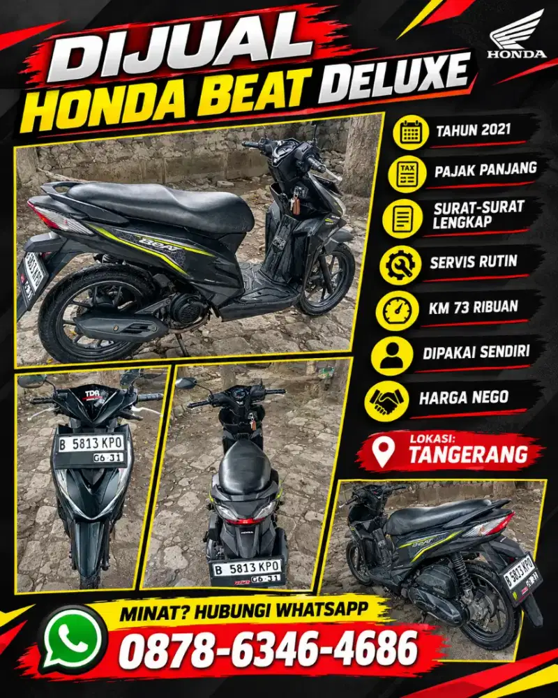 DIJUAL HONDA BEAT DELUXE TAHUN 2021