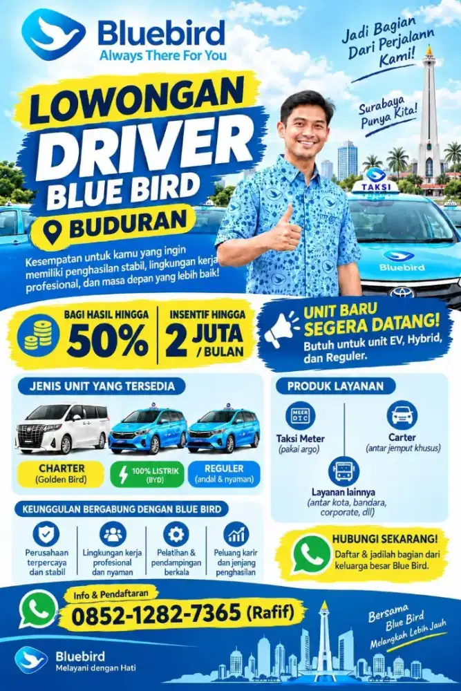 Lowongan bluebird sidoarjo