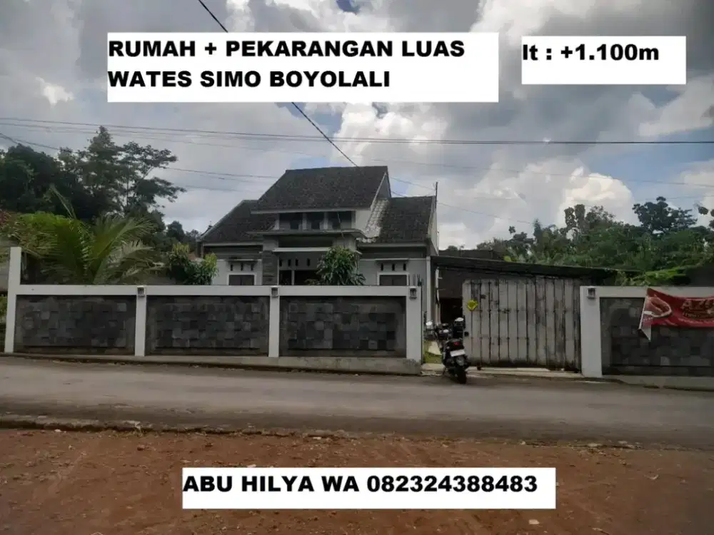 BU DIJUAL CEPAT RUMAH DAN PEKARANGAN LUAS WATES SIMO BOYOLALI