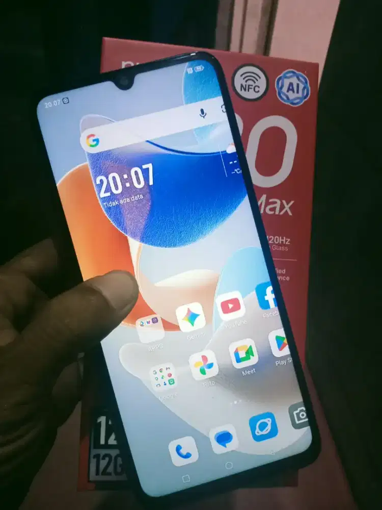 Nubia V80 Max ram 6+6/128 kelengkapan fullset