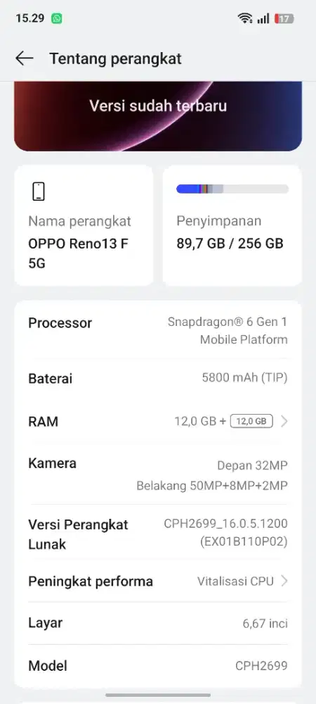 Oppo Reno 13f 5G ram 12