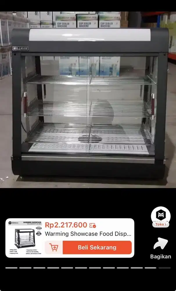 Warming showcase penghangat penyimpan makanan Food display Warmer
