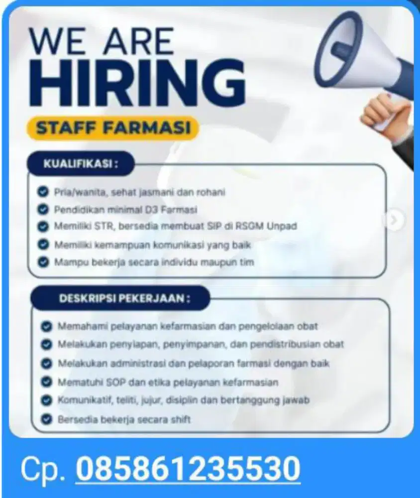 Lowongan Bagian Farmasi