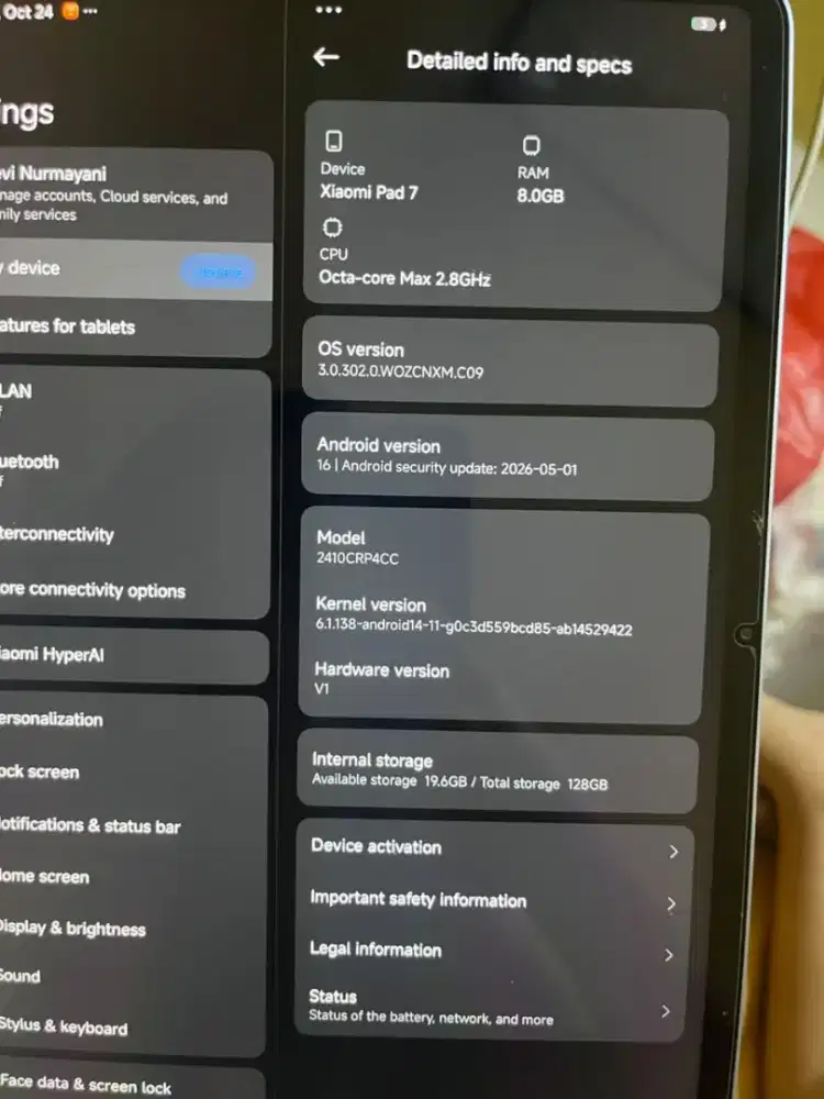 Xiaomi pad 7 8GB/128GB