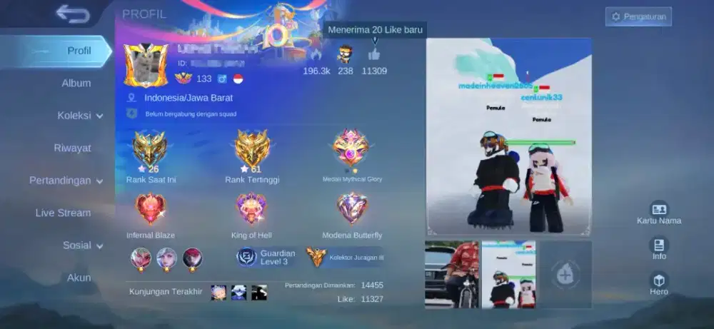 akun mobile legends kolektor juragan 3
