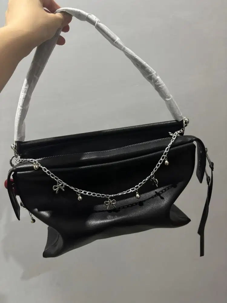 Tas Wanita Hitam Shoulder Bag Korean Style Tas Bahu Fashion Kekinian