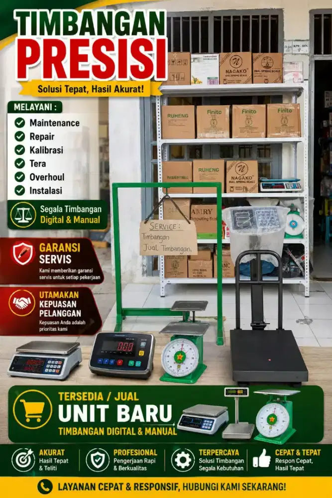 Jasa Service/Kalibrasi dan Jual segala Timbangan digital/manual