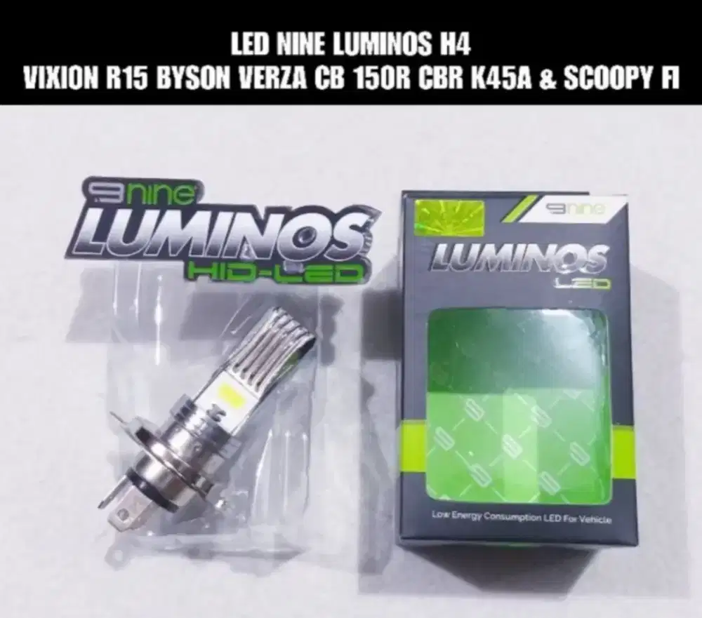 LED NINE LUMINOS H4 VIXION R15 BYSON CB150R VERZA CBR K45A & SCOOPY FI