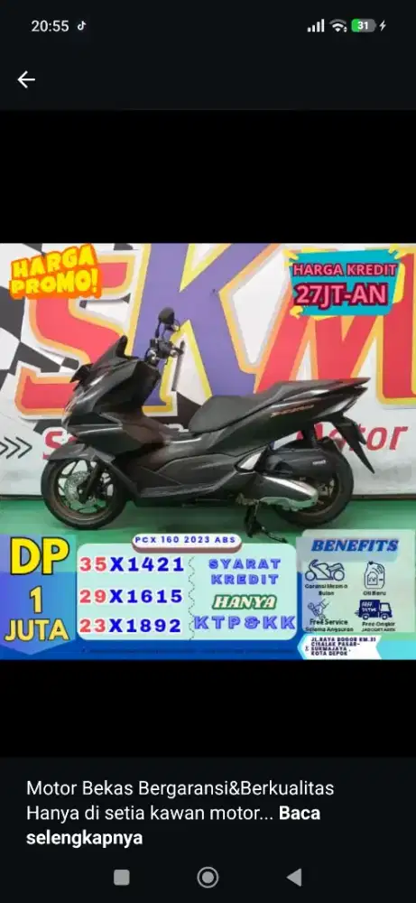 Dp 1 Jt Bisa Bawa Pulang Motor Honda Pcx 2023