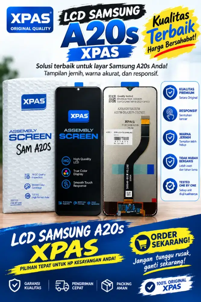 LCD SAMSUNG A20s XPAS - BISA SEKALIAN PASANG, CHAT UNTUK INFO!