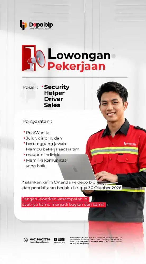 Lowongan kerja Bawa lamaran langsung interview