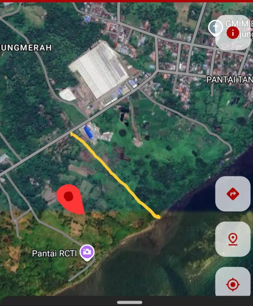 Dijual tanah di pinggir pantai Tanjung Merah , kota Bitung, Sulut