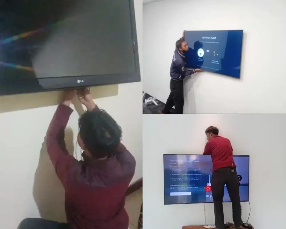 Braket plus pasang atau jasa pasang terima rapih breket bracket led tv
