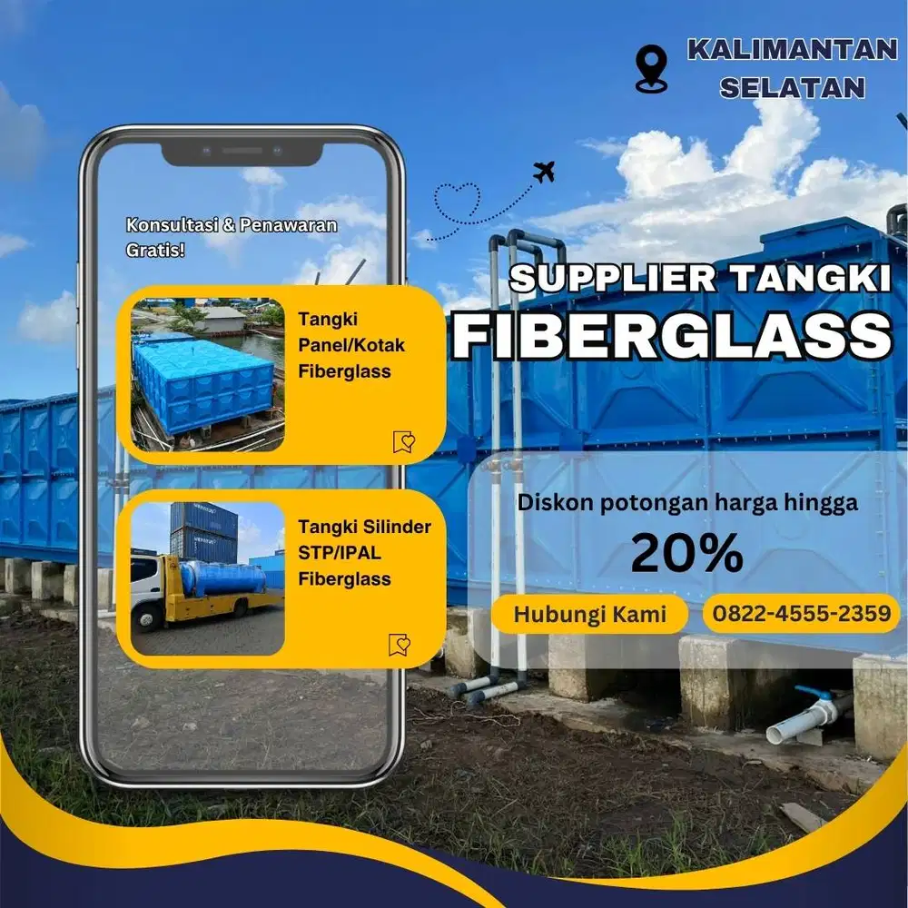 Tangki Fiberglass-Panel Tank, Roof & Ground Tank Balangan