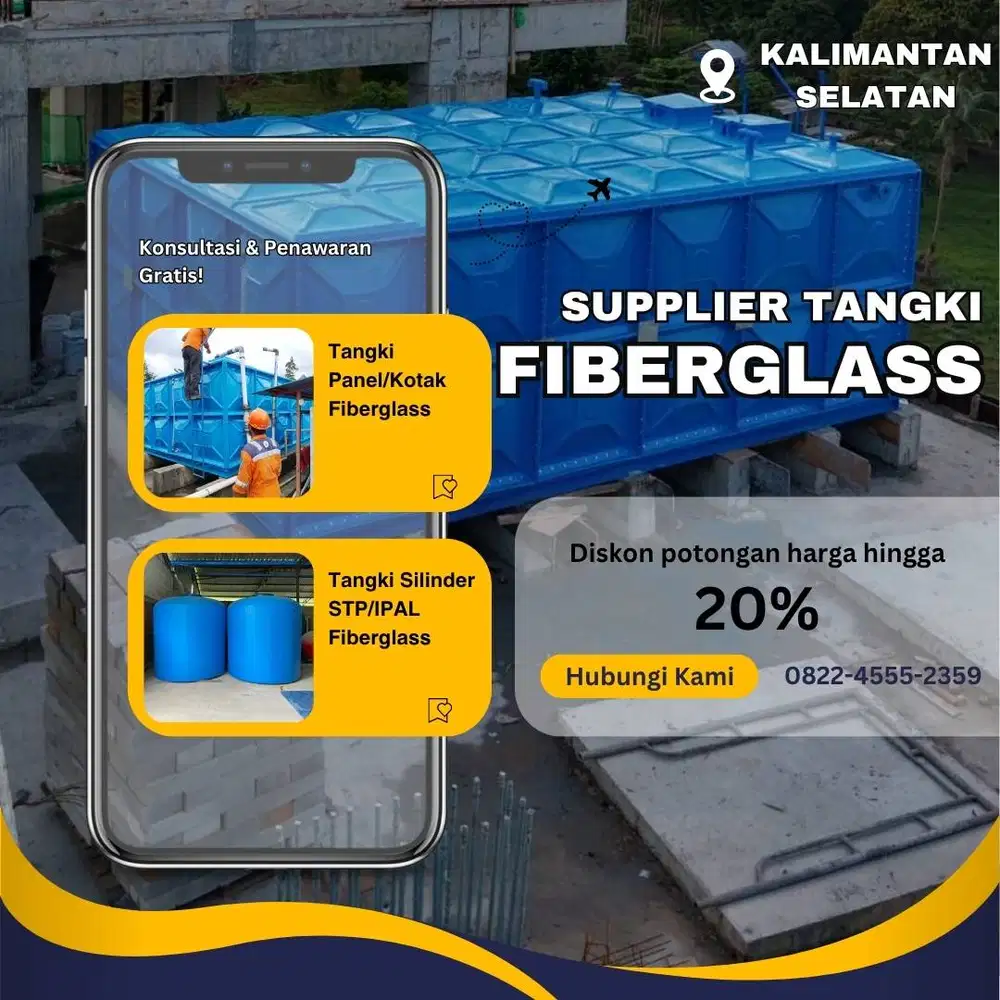 Tangki Fiberglass-Panel Tank, Roof & Ground Tank Banjarbaru