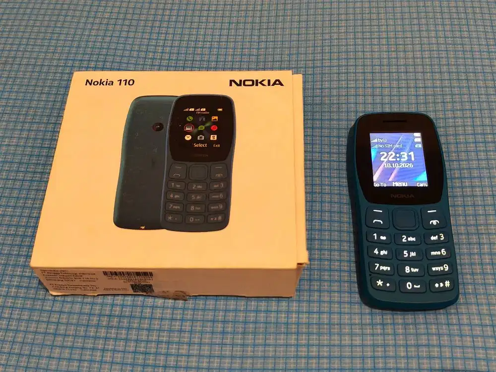 Feature Phone Nokia 110 2022 Dual SIM Warna Cyan Fullset Second
