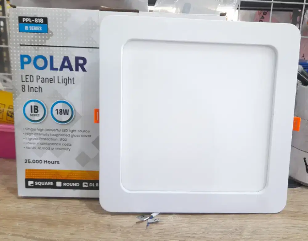 Lampu LED Panel Light Polar 18W Kotak Inbow / Plafon 8 Inch - Baru