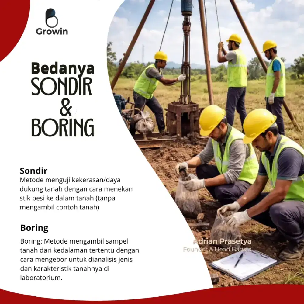Jasa Sondir, soil test, Boring