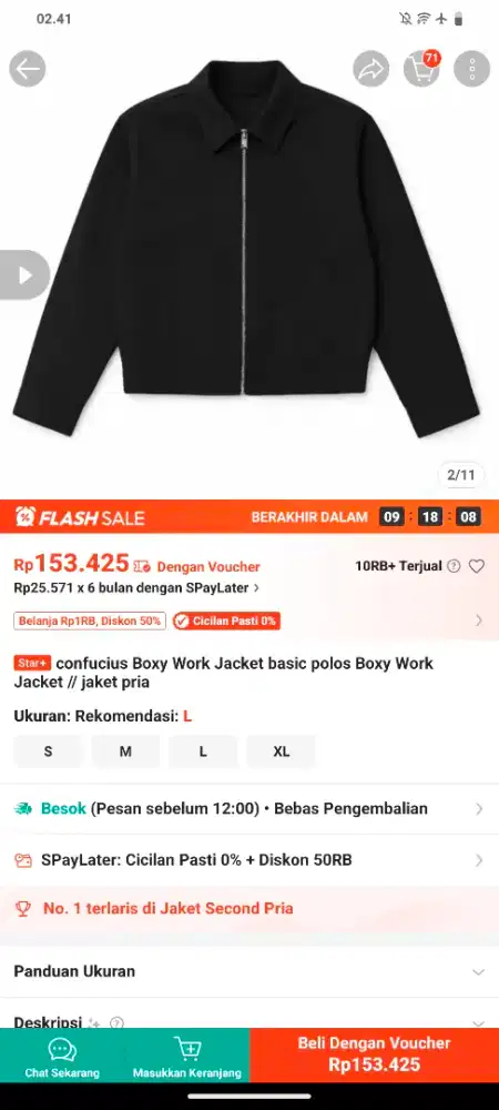 conffucius boxy work jaket