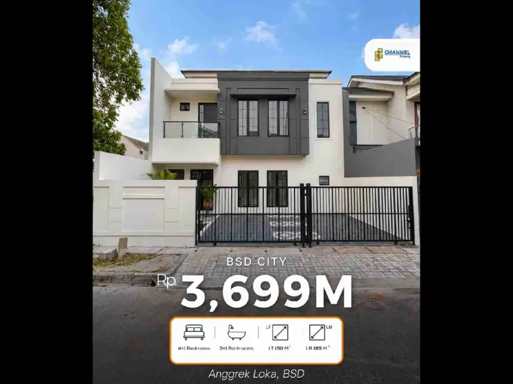 JUAL Rumah Modern American Classic 2 Lantai Siap Huni Dekat Tol Anggrek Loka BSD City, An