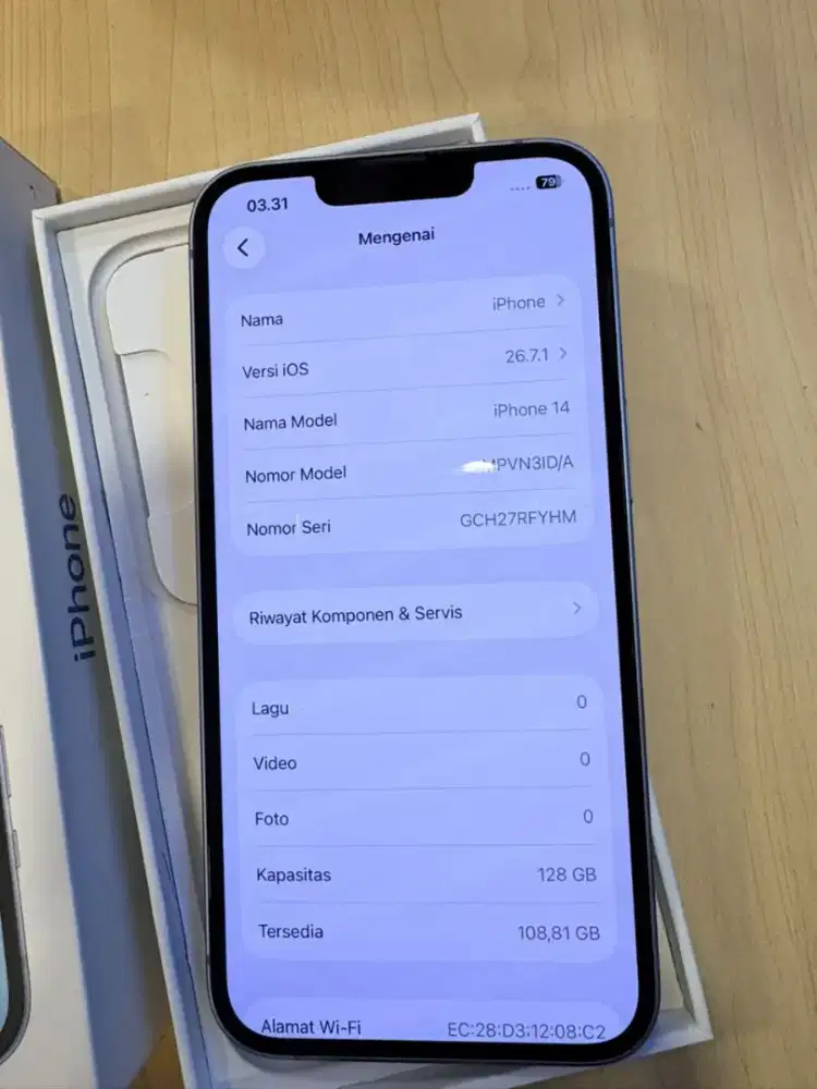 Iphone 14 biru 128g