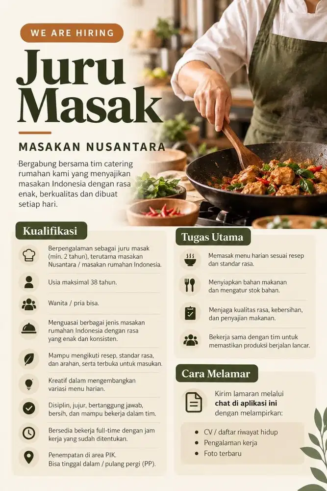 Juru Masak / Koki Catering