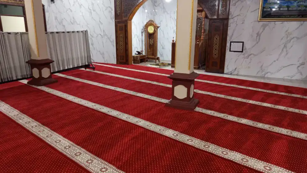 Karpet Masjid Turki Tebal dan Lembut - Karpet Masjid Merah