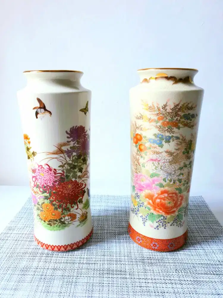 2 pcs Vas Porselen Vintage Shibata Japan